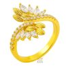 Nhẫn Flower Ring vàng nguyên khối Au750 đính kim cương