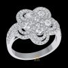 Nhẫn The Diamond Clover vàng trắng nguyên khối Au750 đính kim cương