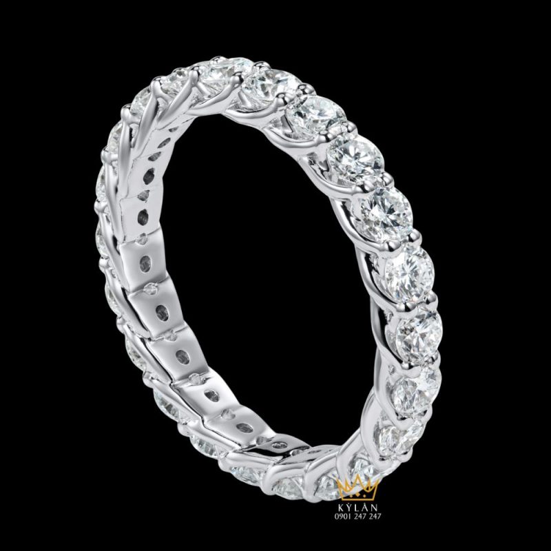 Nhẫn The Apex vàng trắng nguyên khối Au750 đính kim cương