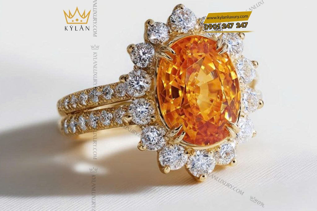 Nhẫn Lysandra vàng nguyên khối Au750 đính kim cương