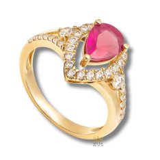 Nhẫn Eternal vàng hồng nguyên khối Au750 đính đá quý