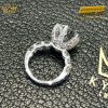 Nhẫn nữ vàng trắng nguyên khối Au750 đính viên chủ 13ly