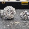 Nhẫn nữ vàng trắng nguyên khối Au750 đính viên chủ 13ly2