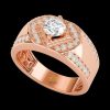 Nhẫn Noble Radiance vàng hồng nguyên khối Au750 đính kim cương