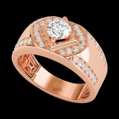 Nhẫn Noble Radiance vàng hồng nguyên khối Au750 đính kim cương