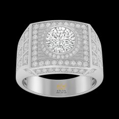 Nhẫn Imperial Luxe vàng trắng nguyên khối Au750 đính kim cương