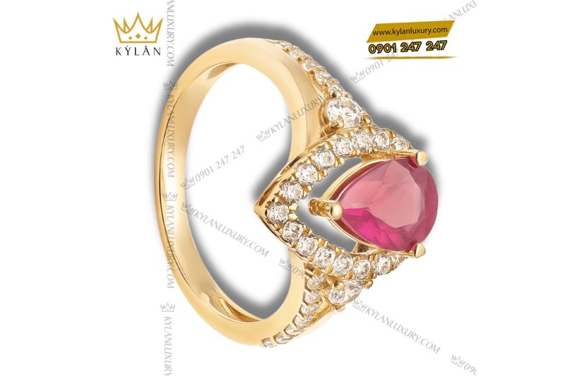Nhẫn Eternal vàng hồng nguyên khối Au750 đính đá quý