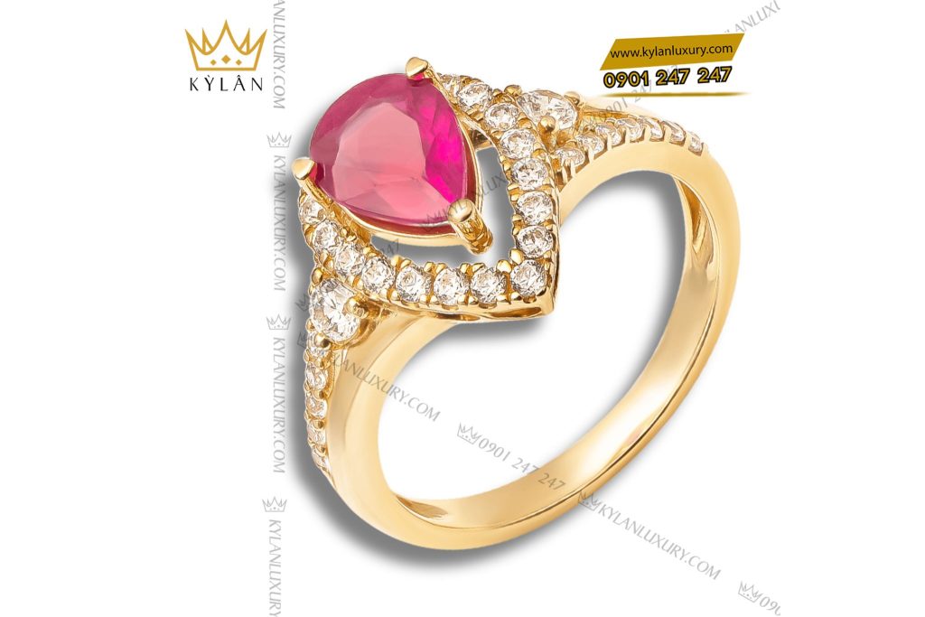 Nhẫn Eternal vàng hồng nguyên khối Au750 đính đá quý