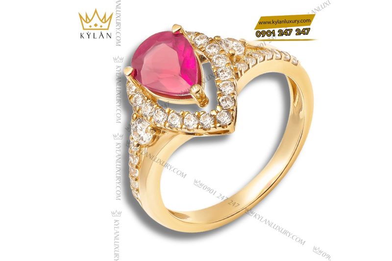Nhẫn Eternal vàng hồng nguyên khối Au750 đính đá quý