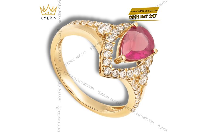 Nhẫn Eternal vàng hồng nguyên khối Au750 đính đá quý