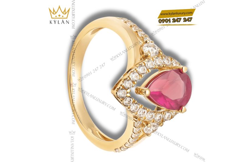 Nhẫn Eternal vàng hồng nguyên khối Au750 đính đá quý