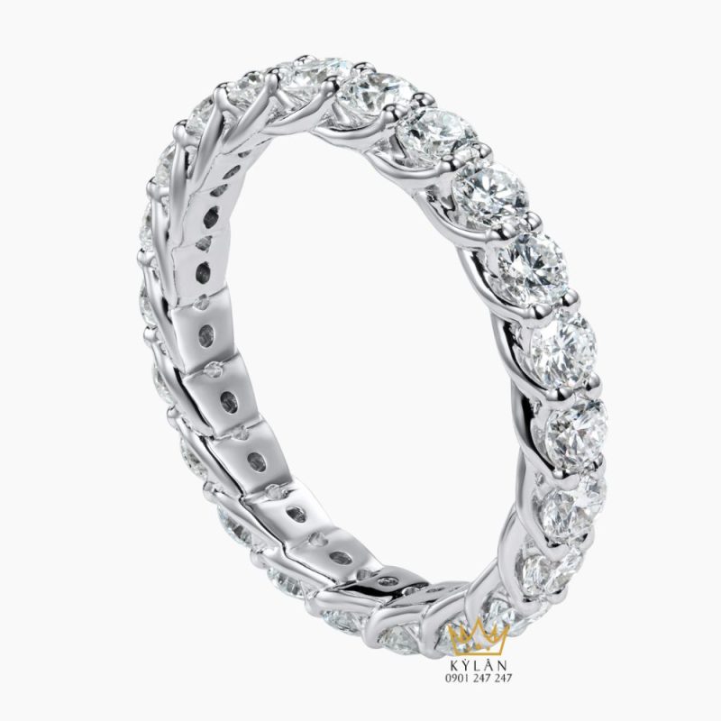 Nhẫn The Apex vàng trắng nguyên khối Au750 đính kim cương