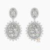 Kỳ Lân Luxury Nhan 3 1 Bông tai The Queen vàng trắng nguyên khối Au750 đính kim cương