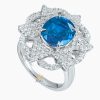 Kỳ Lân Luxury Nhan 6 Nhẫn The Serenity vàng trắng nguyên khối Au750 đính kim cương và đá quý