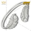 Vòng tay Swarovski vàng trắng nguyên khối Au750 đính kim cương