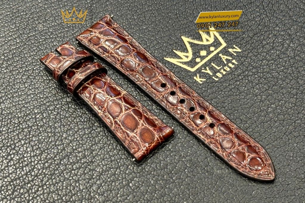 Kỳ Lân Luxury day dong ho da ca nau 3 Dây đồng hồ da cá nâu