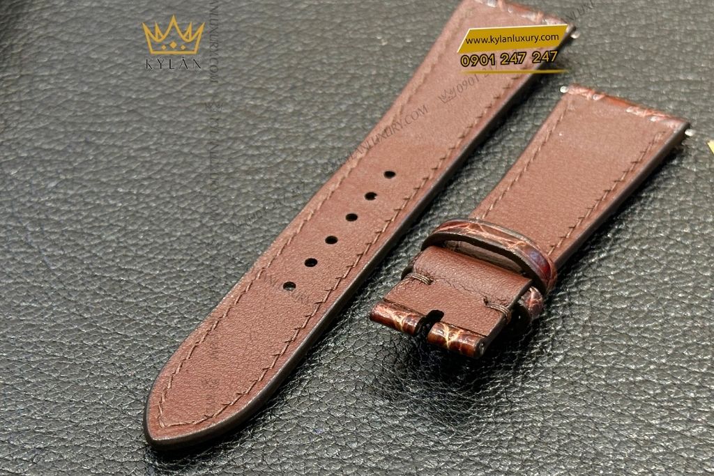 Kỳ Lân Luxury day dong ho da ca nau 4 Dây đồng hồ da cá nâu