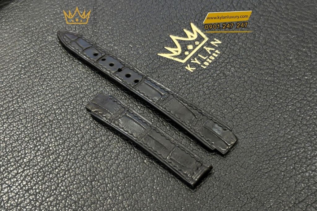 Kỳ Lân Luxury day dong ho hublot da ca den 33 2 Dây đồng hồ Hublot da cá đen 33mm