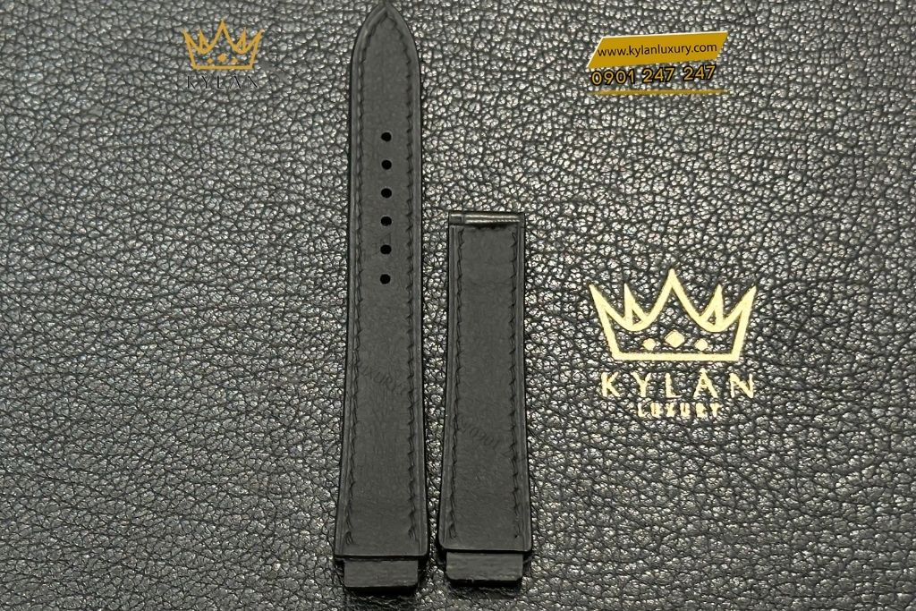 Kỳ Lân Luxury day dong ho hublot da ca den 33 4 Dây đồng hồ Hublot da cá đen 33mm