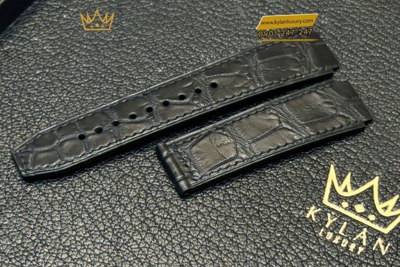Dây đồng hồ Hublot da cá đen 42mm