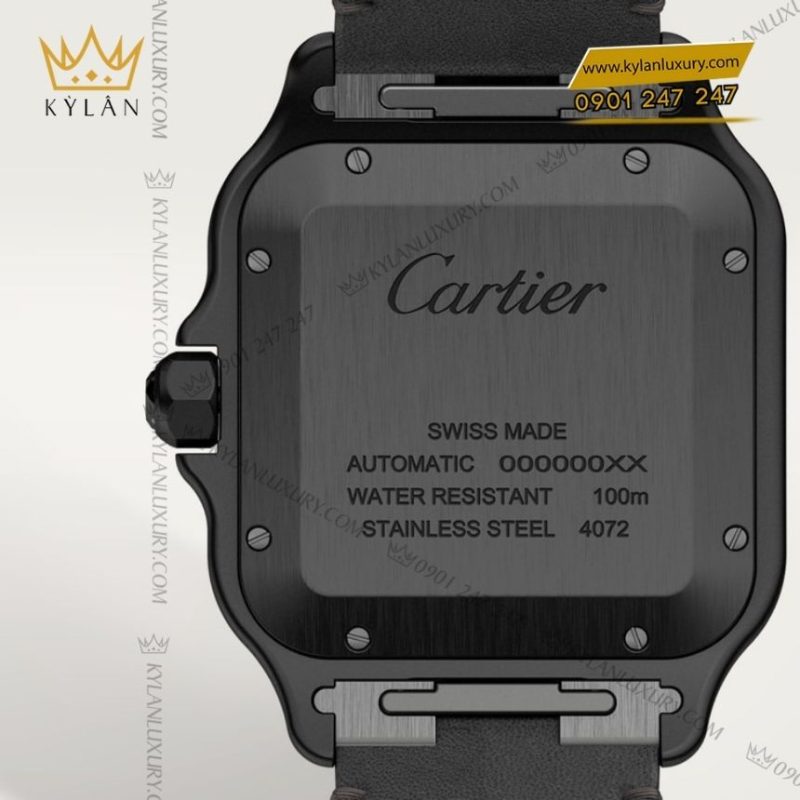 Đồng hồ Cartier Santos de Cartier thép ADLC mặt số đen CRSSA0039