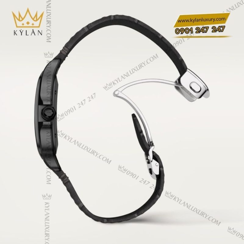 Đồng hồ Cartier Santos de Cartier thép ADLC mặt số đen CRSSA0039