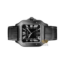 Đồng hồ Cartier Santos de Cartier thép ADLC mặt số đen CRSSA0039