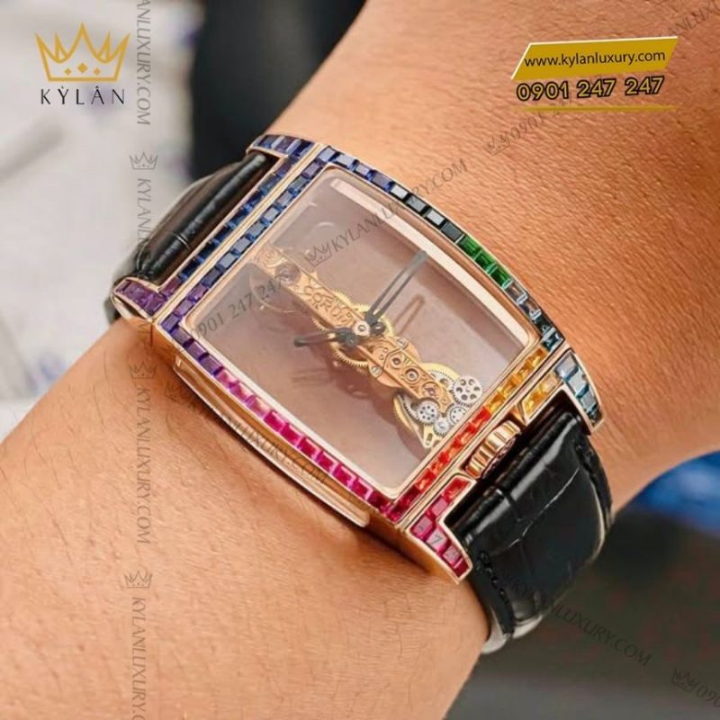 Đồng hồ Corum Golden Bridge Classic viền đá đa sắc B113/02957