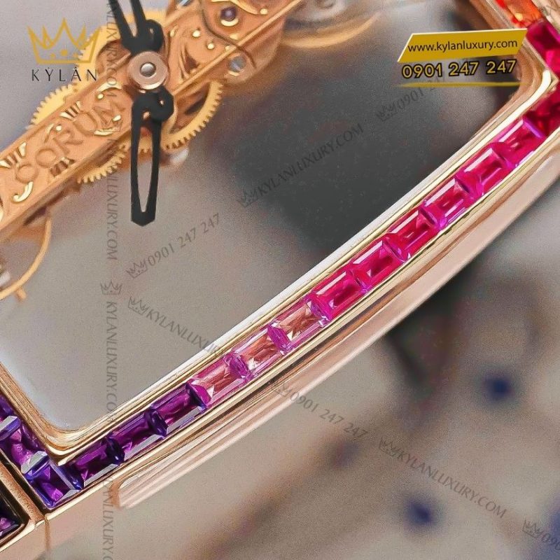 Đồng hồ Corum Golden Bridge Classic viền đá đa sắc B113/02957