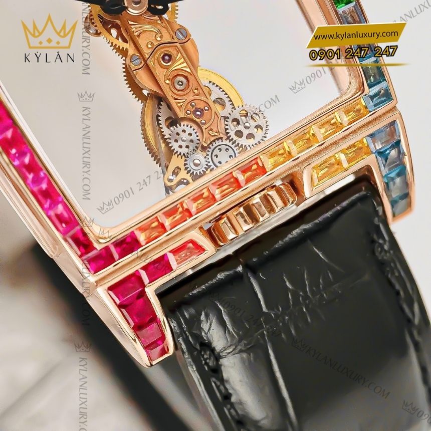 Kỳ Lân Luxury dong ho corum golden bridge classic b113 02957 7 Đồng hồ Corum Golden Bridge Classic viền đá đa sắc B113/02957