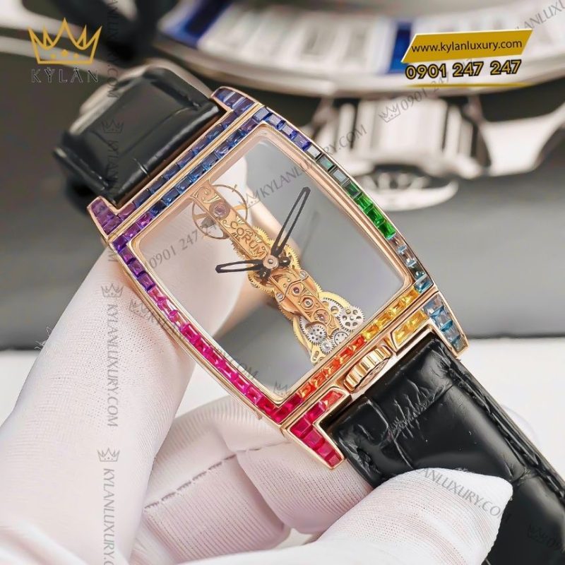 Đồng hồ Corum Golden Bridge Classic viền đá đa sắc B113/02957