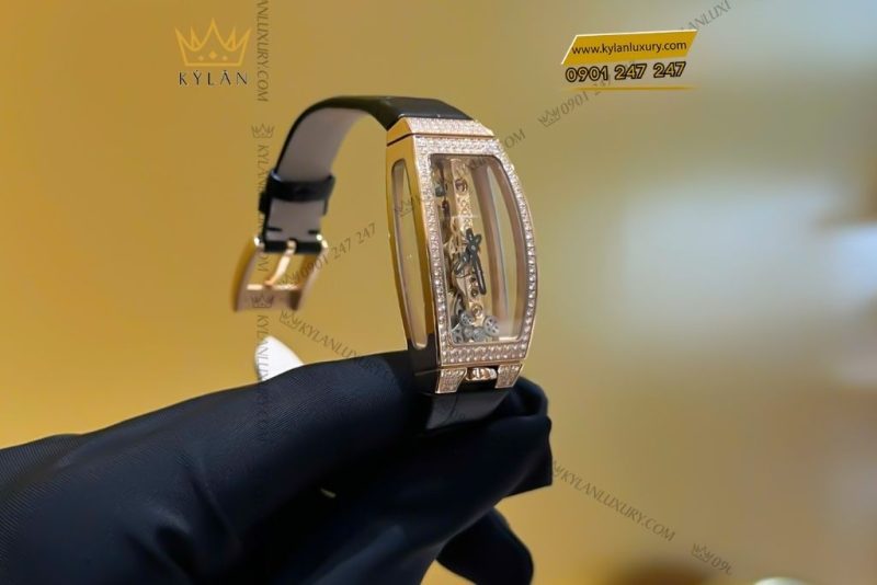 Đồng hồ Corum Miss Golden Bridge vàng hồng đính kim cương 13.112.85/00010000