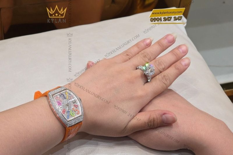 Đồng hồ Franck Muller Vanguard V32 Orange Full Diamonds