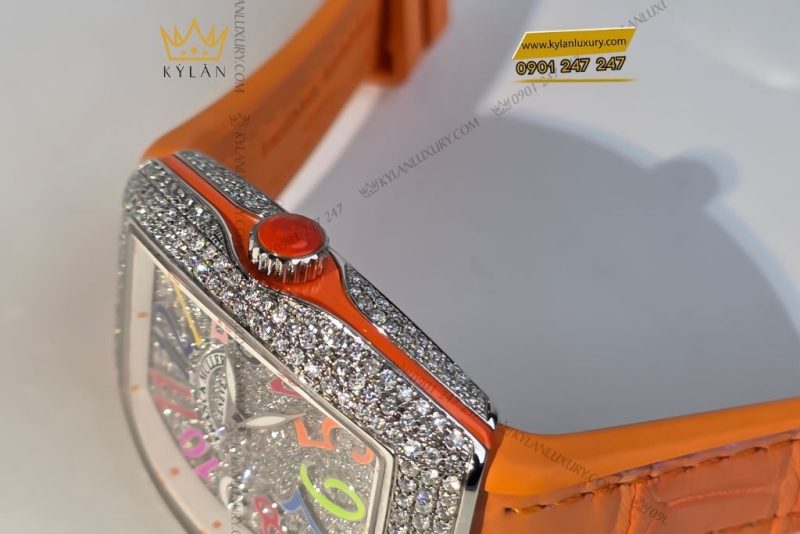 Đồng hồ Franck Muller Vanguard V32 Orange Full Diamonds