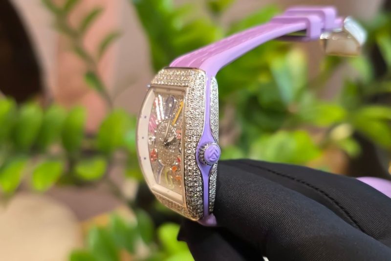 Đồng hồ Franck Muller Vanguard V32 Purple Full Diamonds Color