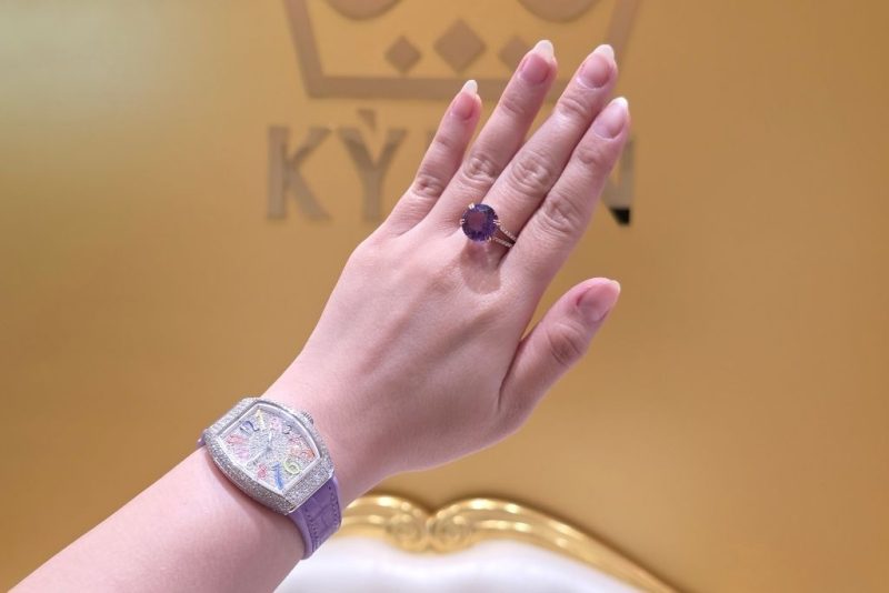 Đồng hồ Franck Muller Vanguard V32 Purple Full Diamonds Color