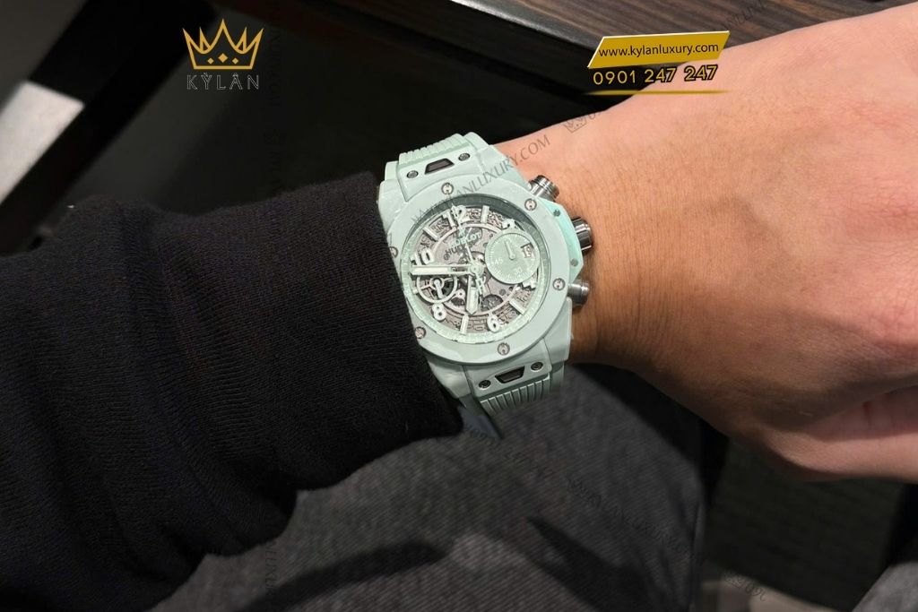 Kỳ Lân Luxury dong ho hublot big bang unico mint green ceramic 42mm 5 Đồng hồ Hublot Big Bang Unico Mint Green Ceramic 42mm