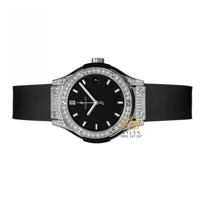 Đồng hồ Hublot Classic Fusion Titanium Pavé 33mm vành kim cương