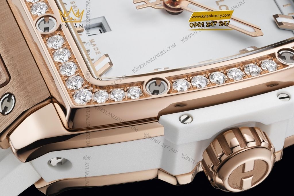 Kỳ Lân Luxury dong ho hublot spirit of big bang gold white diamonds 32 3 Đồng Hồ Hublot Spirit of Big Bang King Gold White Diamonds 32mm