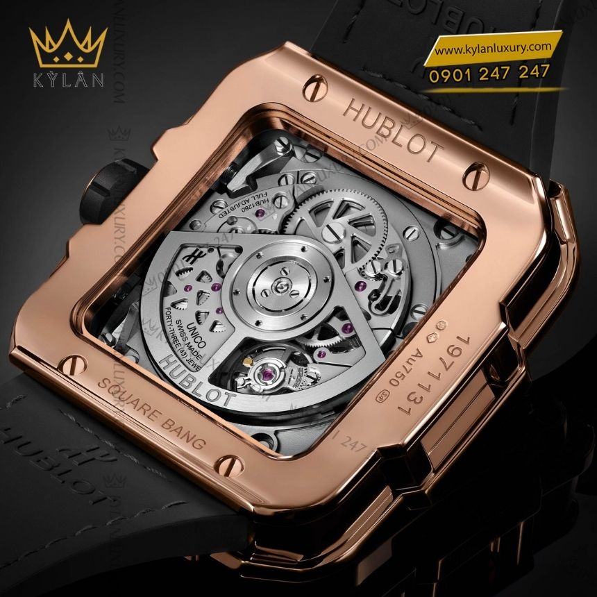 Kỳ Lân Luxury dong ho hublot square bang unico king gold 42 7 Đồng hồ Hublot Square Bang Unico King Gold 42mm 821.OX.0180.RX