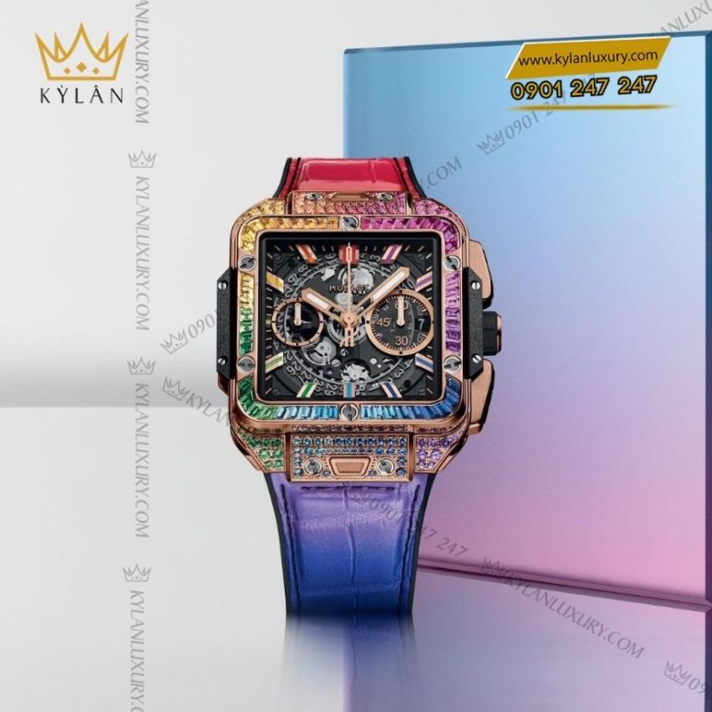 Đồng hồ Hublot Square Bang Unico King Gold Rainbow 42mm 821.OX.0118.LR.0999