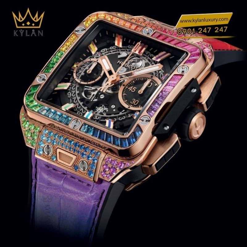 Đồng hồ Hublot Square Bang Unico King Gold Rainbow 42mm 821.OX.0118.LR.0999