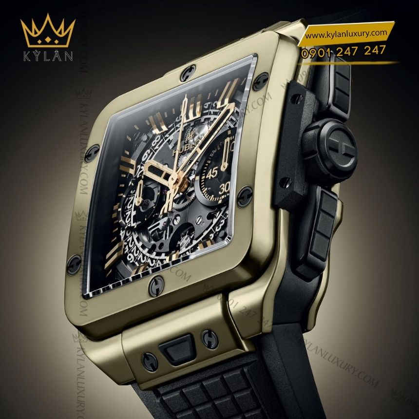Kỳ Lân Luxury dong ho hublot square bang unico magic gold 42 3 Đồng hồ Hublot Square Bang Unico Magic Gold 42mm 821.MX.0130.RX
