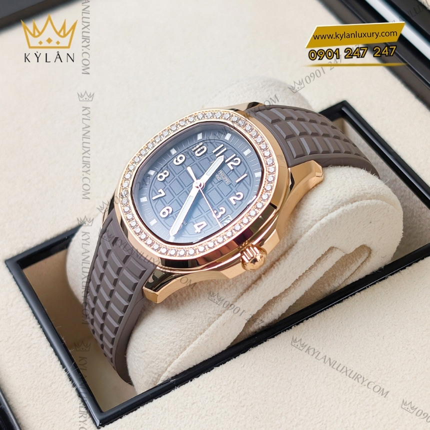 Kỳ Lân Luxury dong ho patek philippe aquanaut vanh kim cuong 5268 200r 010 5 Đồng hồ Patek Philippe Aquanaut vành kim cương 5268/200R-010
