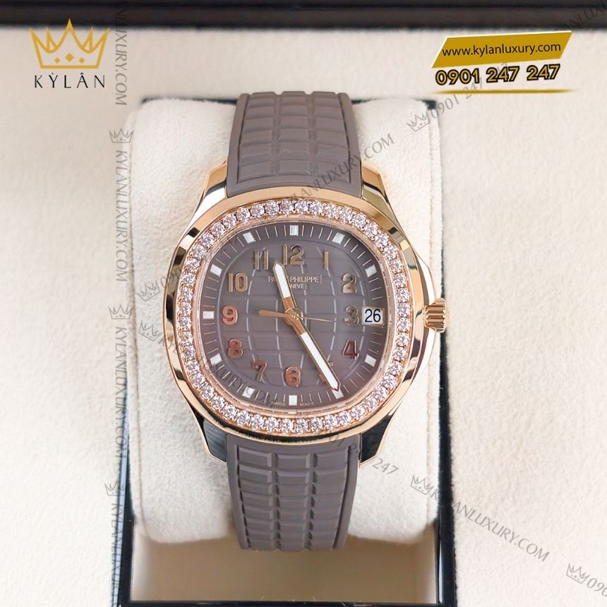 Kỳ Lân Luxury dong ho patek philippe aquanaut vanh kim cuong 5268 200r 010 6 Đồng hồ Patek Philippe Aquanaut vành kim cương 5268/200R-010