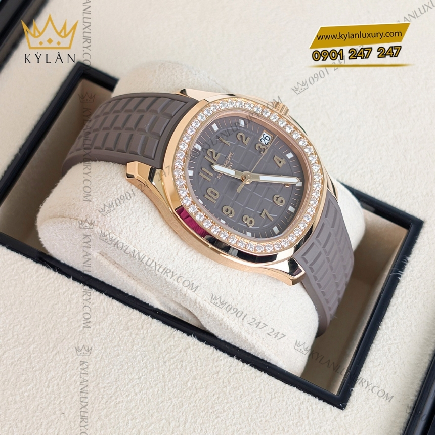Kỳ Lân Luxury dong ho patek philippe aquanaut vanh kim cuong 5268 200r 010 7 Đồng hồ Patek Philippe Aquanaut vành kim cương 5268/200R-010
