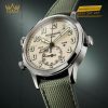 Đồng hồ Patek Philippe Calatrava Pilot Travel Time mặt số be sơn mài 5524G-010