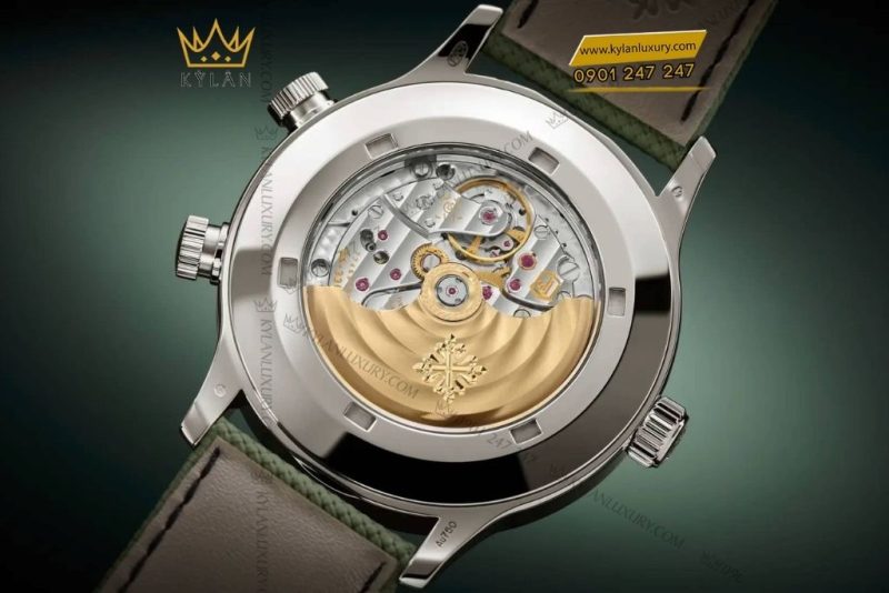 Đồng hồ Patek Philippe Calatrava Pilot Travel Time mặt số be sơn mài 5524G-010