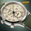 Đồng hồ Patek Philippe Calatrava Pilot Travel Time mặt số be sơn mài 5524G-010