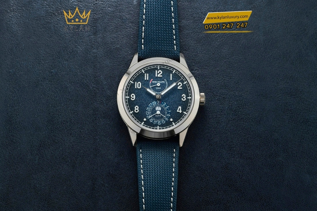 Kỳ Lân Luxury dong ho patek philippe complications 5328g 001 mat so xanh chuyen sac 11 Đồng hồ Patek Philippe Complications 5328G-001 8-Day Power Reserve
